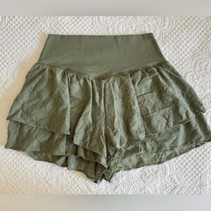 Aerie Olive Green Lace Shorts